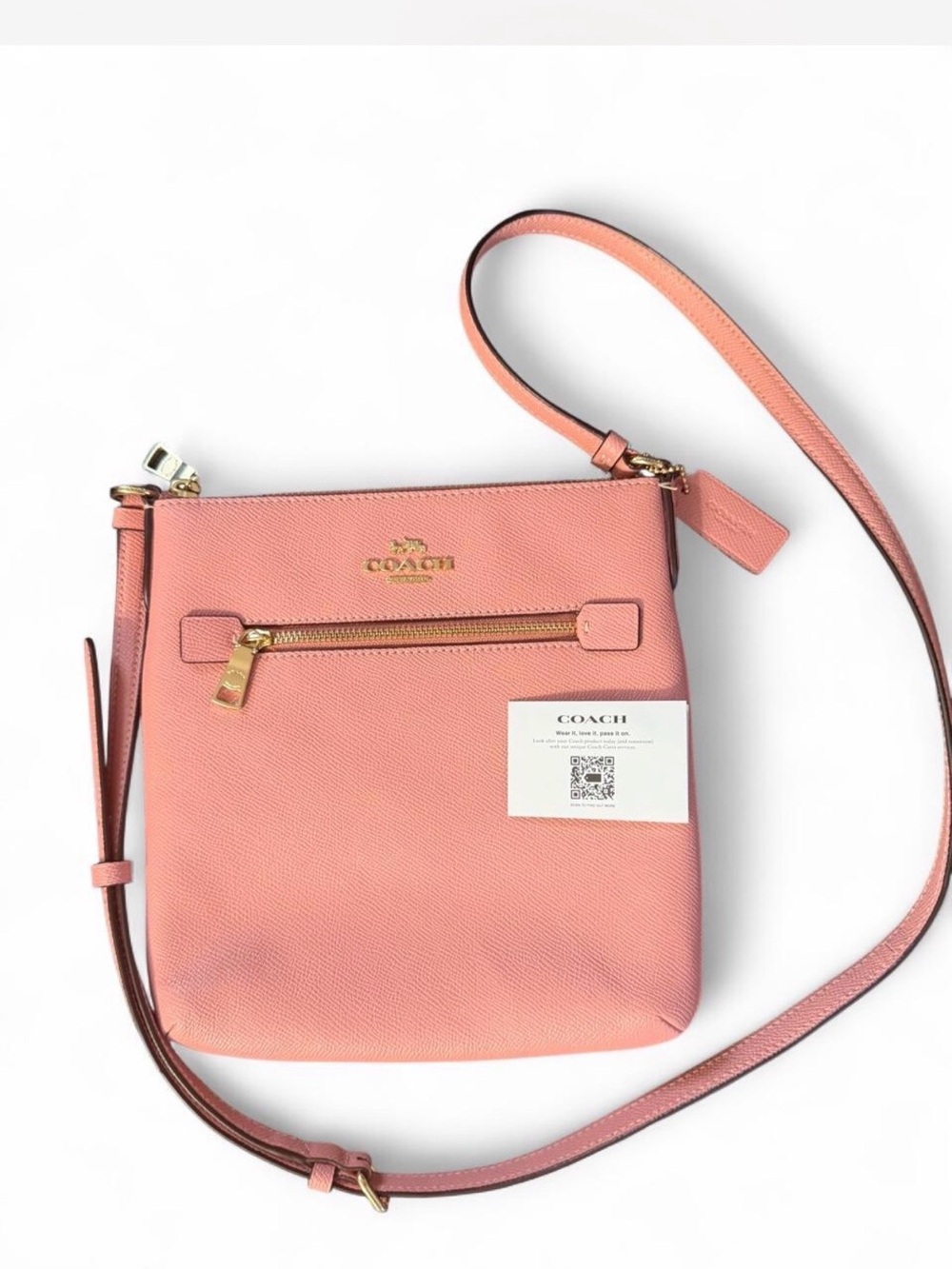 NWT COACH Women's Rowan File Bag in Crossgrain Leather (Light Pink) Style CE871